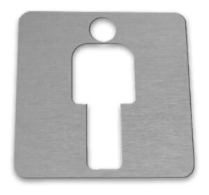 Indicador Señal Baño Hombre Acero Inox 90x90 Mm