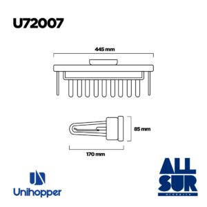 Perchero Superior 160x445x85mm, 250mm Mocca - Cierre Suave (2)