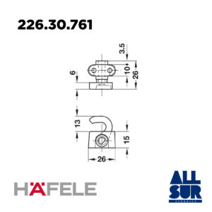 Gancho P/ Atornillar 6/8mm Niq. (1)