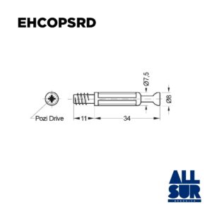 Perno Ensambl.rosca Directa Para Minifix X Unid (1)