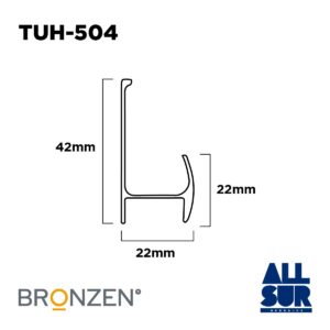 Perfil 3mts Manija J Curvo Aluminio Anodizado Melamina 18mm (1)