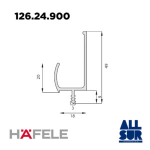 Perfil Tirador "j" P/emb.alu.anod.plata 3mts/49x22mm (1)