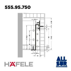 Lateral Simple Pared 118mm X 500mm Blanco (1)