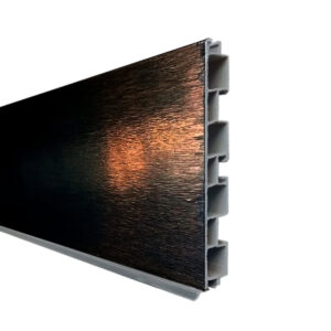 Zocalo Aluminio/pvc Con Burlete 150mmx 3mts Negro