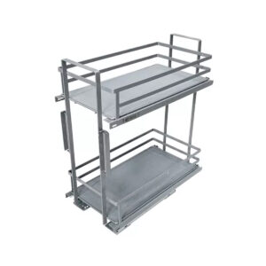 Canasto Frontal 2 Niveles Cierre Suave 300mm Bandeja Antidesliza