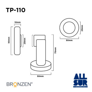 Tope Reten De Puerta Magnetico Cilindrico Acero Inox. (1)