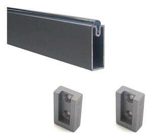 Caño Para Placard Rectangular Plata - 2mts + Soportes Rect