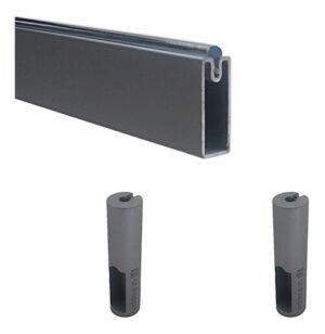 Caño Para Placard Rectangular Plata - 2mts + Soportes Cilindri