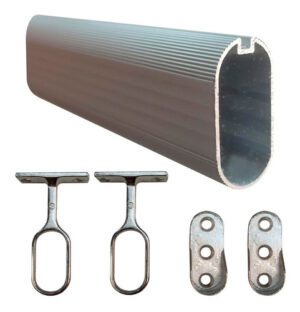 Tubo Oval Aluminio X 1 Mts + Soportes