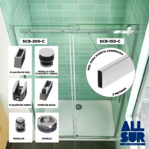 Kit Para Vidrio Corredizo 1 Hoja Cromado (1)