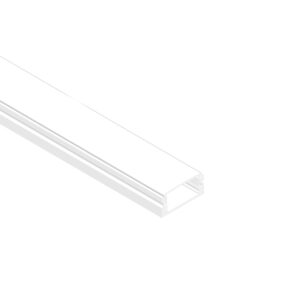 Perfil De Aluminio Flat 17 X 7mm Blanco Cover Opal 2m