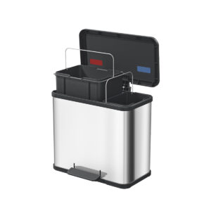 Cesto Basura A Pedal Inox 9+17lts Hailo - Cierre Suave