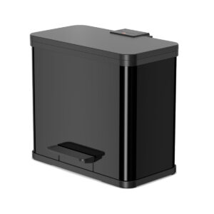 Cesto Basura A Pedal Negro 9+17lts Hailo - Cierre Suave