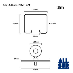 Combo Roma A162 Bis 2 Ruedas D Acero 25mm H Nat 3mts Rie (1)