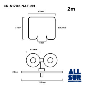 Combo Roma A170 2.0 4 Ruedas D Acero H Nat 2mts (1)