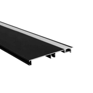 Perfil Zocalo Para Led 10cm X 3m Negro Aluminio