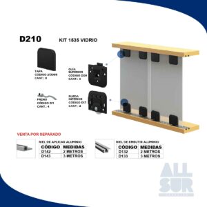 Kit Mr1535 Vidrio (caja De Ruedas P/ 2 Hojas) (1)