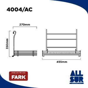 Mediano Con Bandeja Para 12 Platos Acero Inoxidable (1)