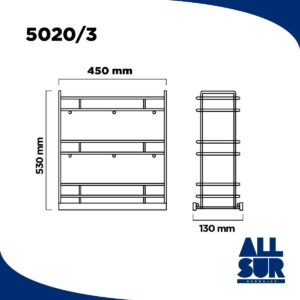 2 Niveles Telesc. 130 X 530 X 450 Pintura Cromo (1)
