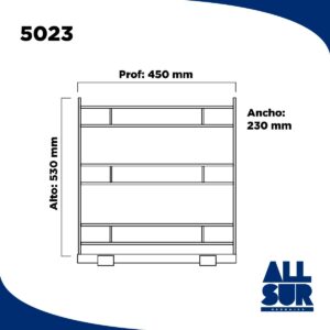 Canasto Extraible 3 Niveles Telesc. 230 X 530 X 450 Cromo (1)