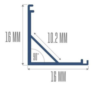 Perfil Para Led De Alumi. Esquinero Curvo 16x16mm X 2mts (2)