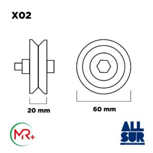Rueda Inferior Porton Corredizo Acero Blindado 60mm 65kg (1)