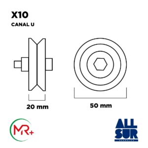 Rueda Diametro 50 Canal "u" (1)