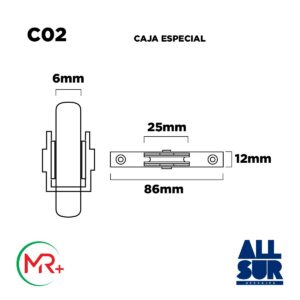 Rueda Puerta Ventana Corrediza Acero Ø 25mm (1)