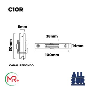 Rueda Puerta Ventana Corrediza Acero Ø 38mm (2)