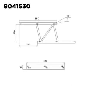 Bisagra Elevable 380mm Negra - Juego (1)