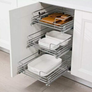 Canasto Cajon Con Guias Telescopicas 355 X 140 X 450 Cromo (1)