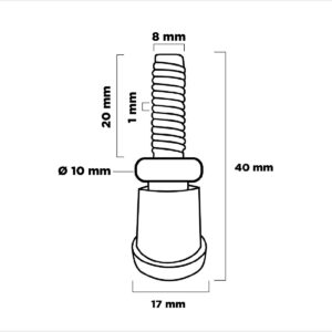 Regaton 17mm Con Base U 25mm X 12 Unid Blanco (1)