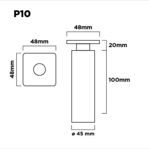 Pata Aluminio Negro Redonda 100mm Mueble Cocina (1)
