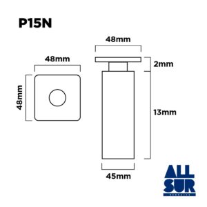 Pata Aluminio Negro Redonda 150mm Mueble Cocina (2)