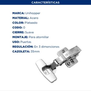 Bisagra 3d Codo 0 35mm Ajuste Cierre Suave (2)