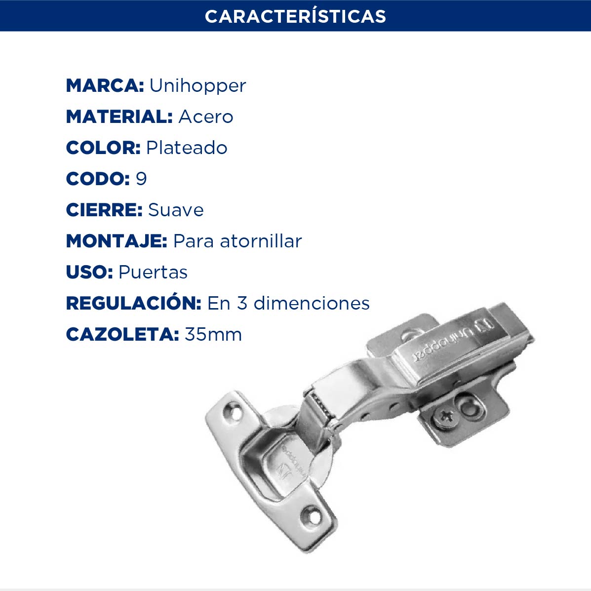 Bisagra 3d Codo 9 35mm Ajuste Cierre Suave (2) Bisagra 3d Codo 9 35mm Ajuste Cierre Suave (2)