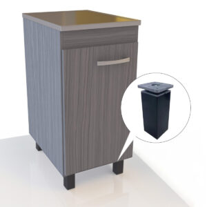 Pata Aluminio Negro Bajo Mesada 100mm Con Regulacion (2)