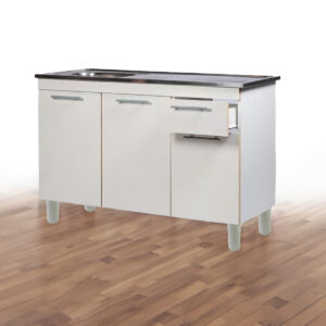 Pata Aluminio Redonda Blanca 100mm - 120mm Mueble Cocina (2)