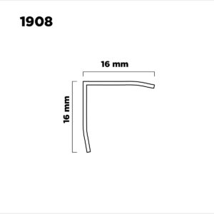 Aluminio Tapacanto 16x16mm X 2,5m Negro A1 (1)