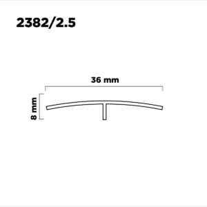 Aluminio Tapajunta 38mm X 2,5m Plomo Mate A1 (1)