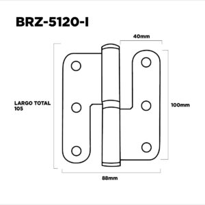 Bisagras Pomela Acero Inox 100 X 88mm Apertura Izquierda X2 (1)