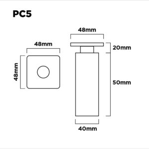 Pata Aluminio Negro Bajo Mesada 50mm Con Regulacion (1)