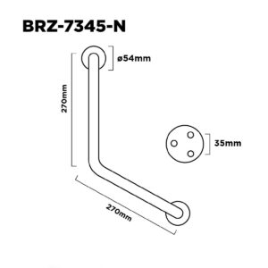 Barral De Sujecion 45° Acero Inoxidable Negro 25x450mm (1)