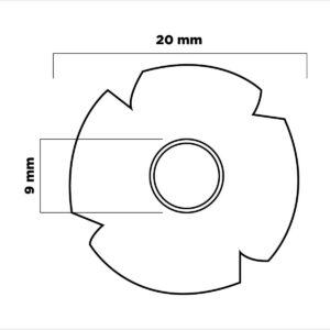 Regaton 17mm Fijo + Tuercatina Rosca 5/16 X 12 Unid (2)