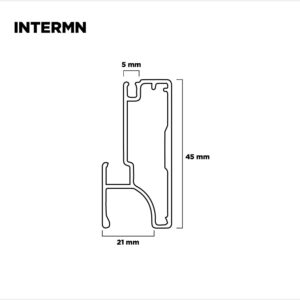 Manija Perfil Puerta Inter Negro 20x45mm Con Burletes (1)