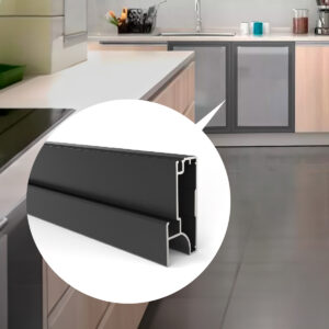 Manija Perfil Puerta Inter Negro 20x45mm Con Burletes (2)