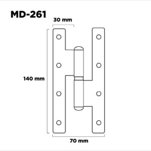 Bisagra Pomela 140x70mm Bronceado Izquierda (1)