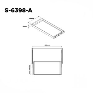 Estante De Madera 90cm Extraible Telesc 860x356x50 - Antracita (1)