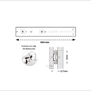 Correderas Telescopicas 60cm Cierre Suave Reforzada 45kg Negro Grupo Eur (1)