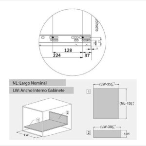 Laterales Con Guias Ocultas Magic Box 120 X 500mm Blanco Unihopper (1)